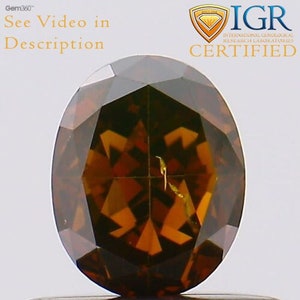 0.53 cts. CERTIFIED Modified Oval Cut SI1 Deep Cognac Red Color Loose Natural Diamond 29663