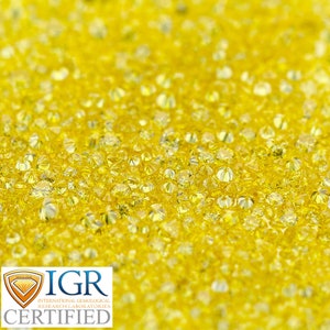 CERTIFIED 1.3 to 4.0 MM / 0.01 to 0.25 cts. Round Fancy Yellow Color 100% Natural Loose Diamond Wholesale Lot Choose Size and Quantity image 3