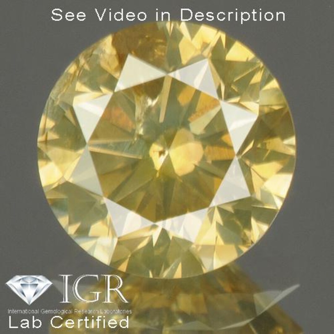 0.87 Cts. CERTIFIED Round SI3 Fancy Grayish Yellow Loose Natural