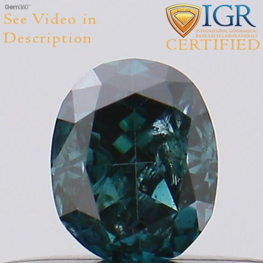 0.22 Cts. CERTIFIED Modified Oval Cut SI3 Deep Sea Blue Color Loose ...