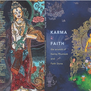 Karma & Faith, the Artwork of Karma Phuntsok and Faith Stone, a collection of paintings and woodblocks, Contemporary Buddhist Art, BuddhaArt image 1