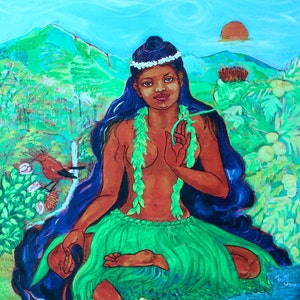 Giclée of Pele, Goddess Pele, Giclée of original painting, Hawaiian Volcano Goddess, Goddess, Hawaii volcanoes, Hawaiian mythology