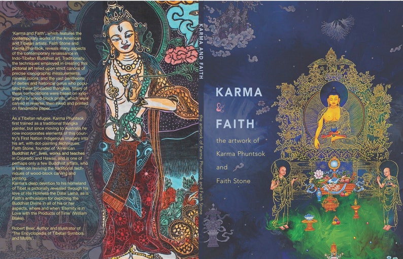 Karma & Faith, the Artwork of Karma Phuntsok and Faith Stone, a collection of paintings and woodblocks, Contemporary Buddhist Art, BuddhaArt image 1