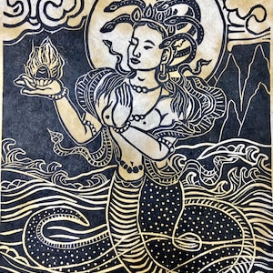 Naga Offering, Nagin, Nagas, Healers of the land, Buddha Art, Naga princess, meditation, healing and protection art healing FaithStoneArt