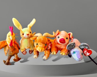 Vintage/ 12 Chinese Zodiac Beanie Babies/2000/complete Set