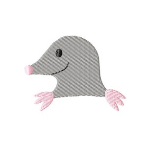 Mole Embroidery Design File Fill Stitch Mini 4x4