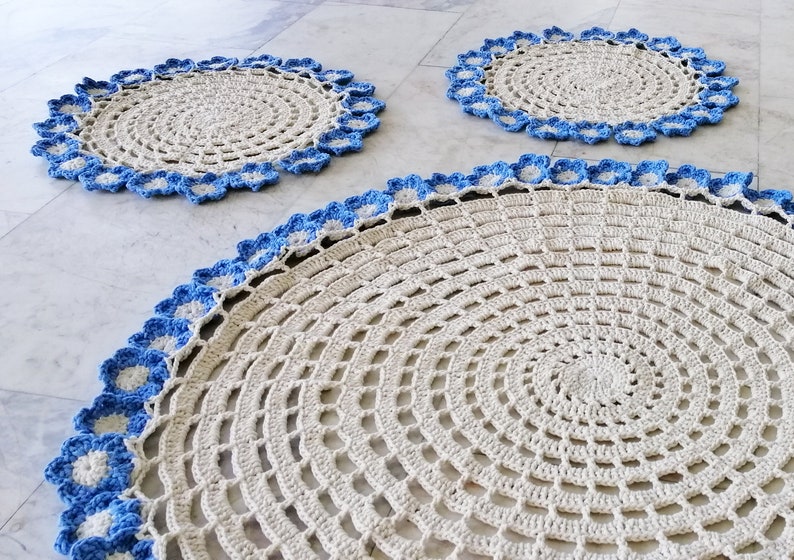 Crochet Pattern Table Round Cover Doily Tablecloth With Flower Etsy