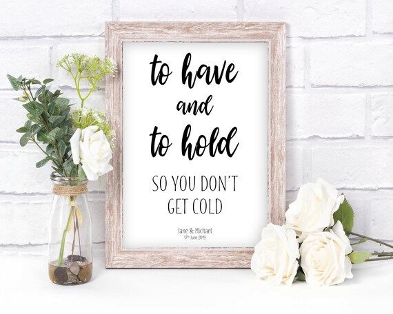 Guest Gifts sign Please Take One Sign Wedding Favor Sign To Have and to Hold in Case You Get Cold UNFRAMED Your Choice of Size and Color Print Sign Outdoor Wedding Sign