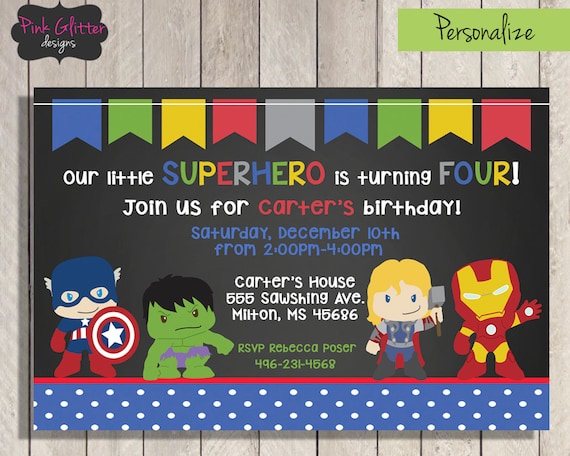 superhero birthday invite superhero birthday invitation etsy