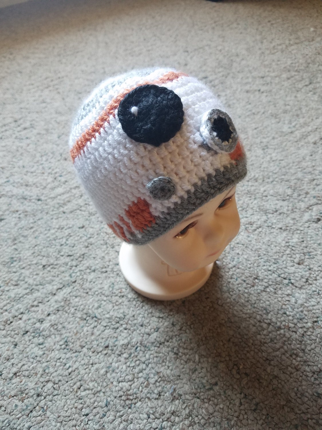 Crocheted BB8 Inspired Beanie Hat 