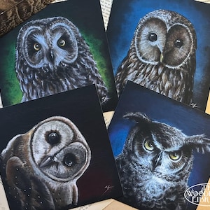 Academic Art Print for Owl House - Bird artwork - Owl Wall Art - Owl Portrait - Animal Portrait - Dark Academia Painting - Wizarding World