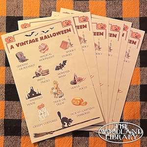 Vintage Halloween Grußkarte - Vintage Stil Postkarte für All Hallows Eve - Vintage Halloween Korrespondenz, Spooky (kommt im 6er-Set)