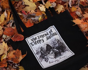 Halloween Tote Bag -  Spooky Tote Bag - The Headless Horseman - The Legend of Sleepy Hollow - Book Bag - Tote Bag