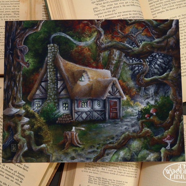 Cottagecore Art Print - Enchanted Forest Art - Goblin Core Cottage - Fairy Core Art - Dark Academia Art Print - Cottage Core Aesthetics