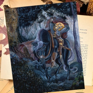The Headless Horseman of Sleepy Hollow Sleepy Hollow Art Print Dark Academia Art Gothic Prints Halloween Art Print Spooky Art image 2
