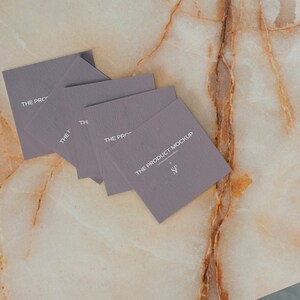 Horizontal Square Business Card Mockup No 3 | Editoré Collection | Editable Photoshop Mockup | Editorial Aesthetic Mockup