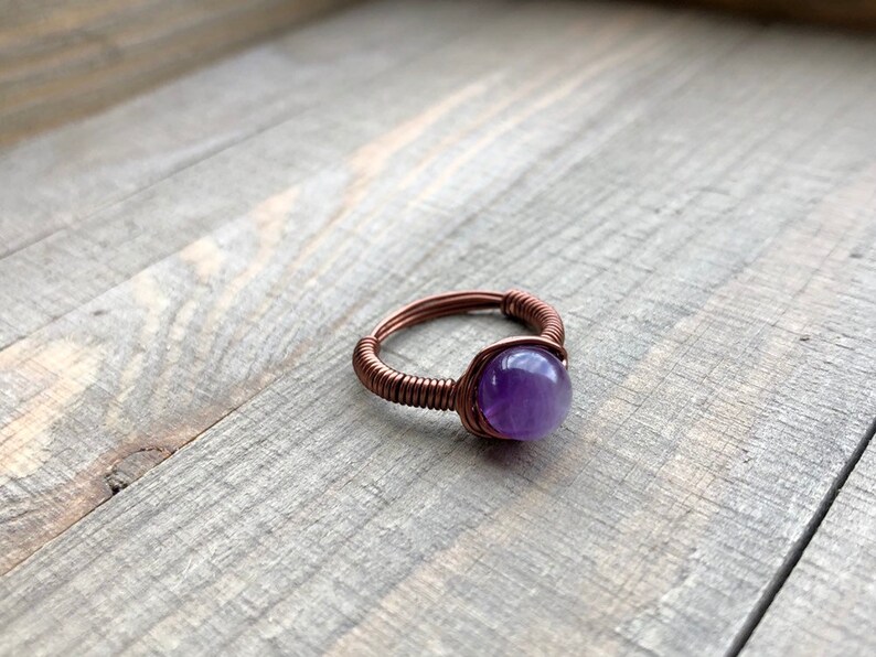 Amethyst Copper Ring image 6