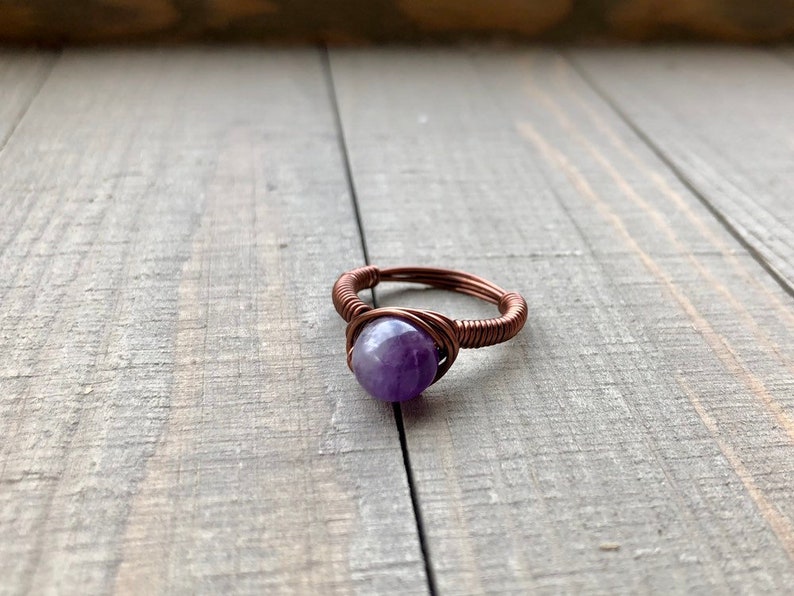 Amethyst Copper Ring image 2