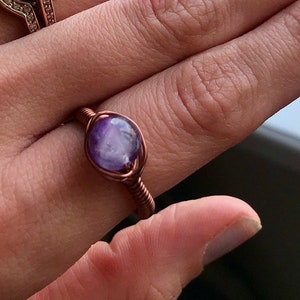 Amethyst Copper Ring image 1