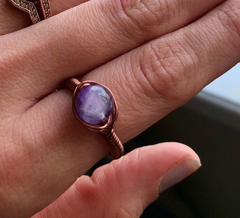 Amethyst Copper Ring image 1