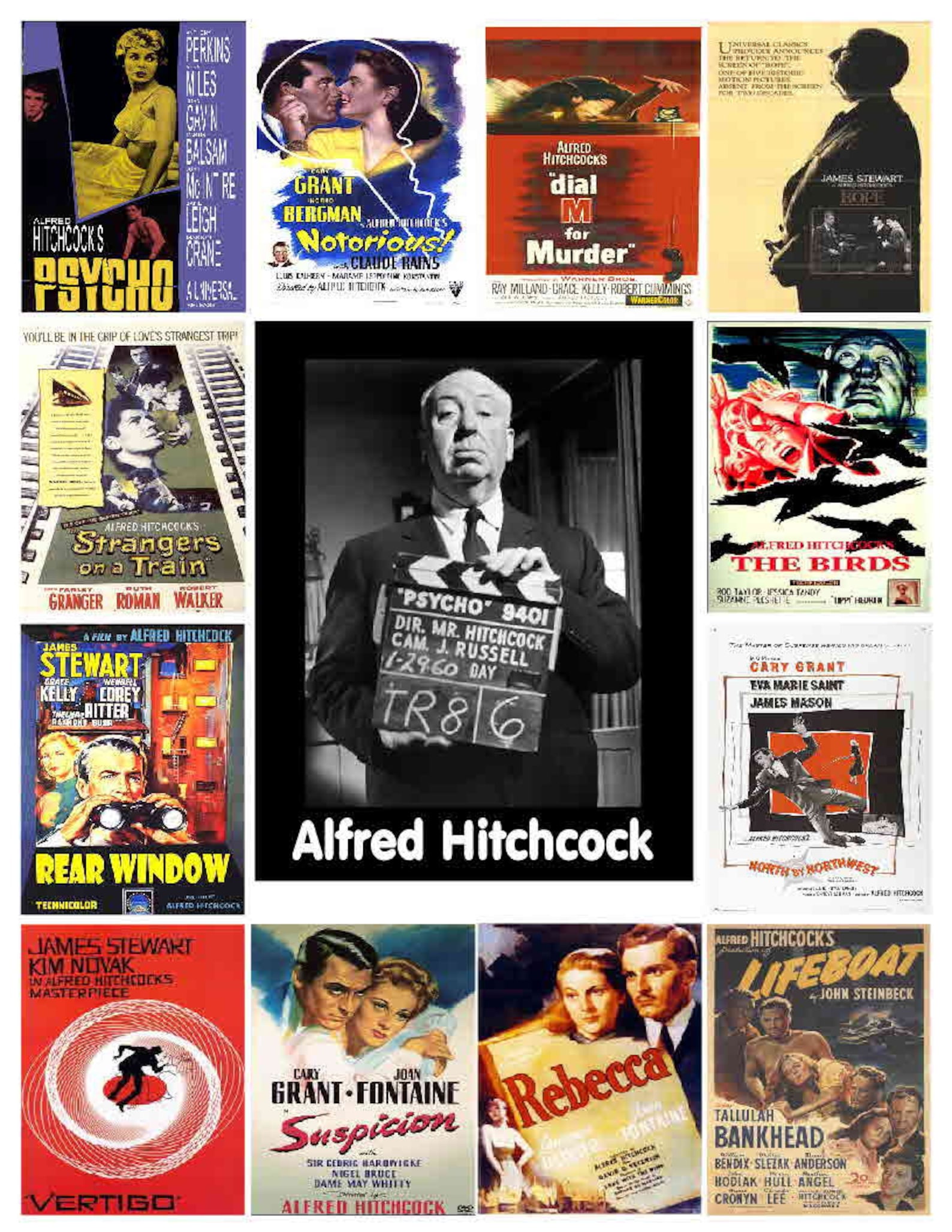 Alfred Hitchcock movie 13 PHOTO FRIDGE Glossy Etsy