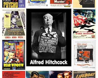 Alfred Hitchcock movie, 13 PHOTO FRIDGE MAGNETS - Glossy
