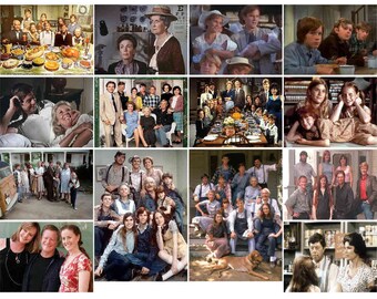 an  8.5x11 inch photograph a photo of the cast of the Waltons with Richard Thomas