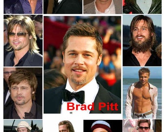 Brad Pitt 13 PHOTO FRIDGE MAGNETS - Glossy