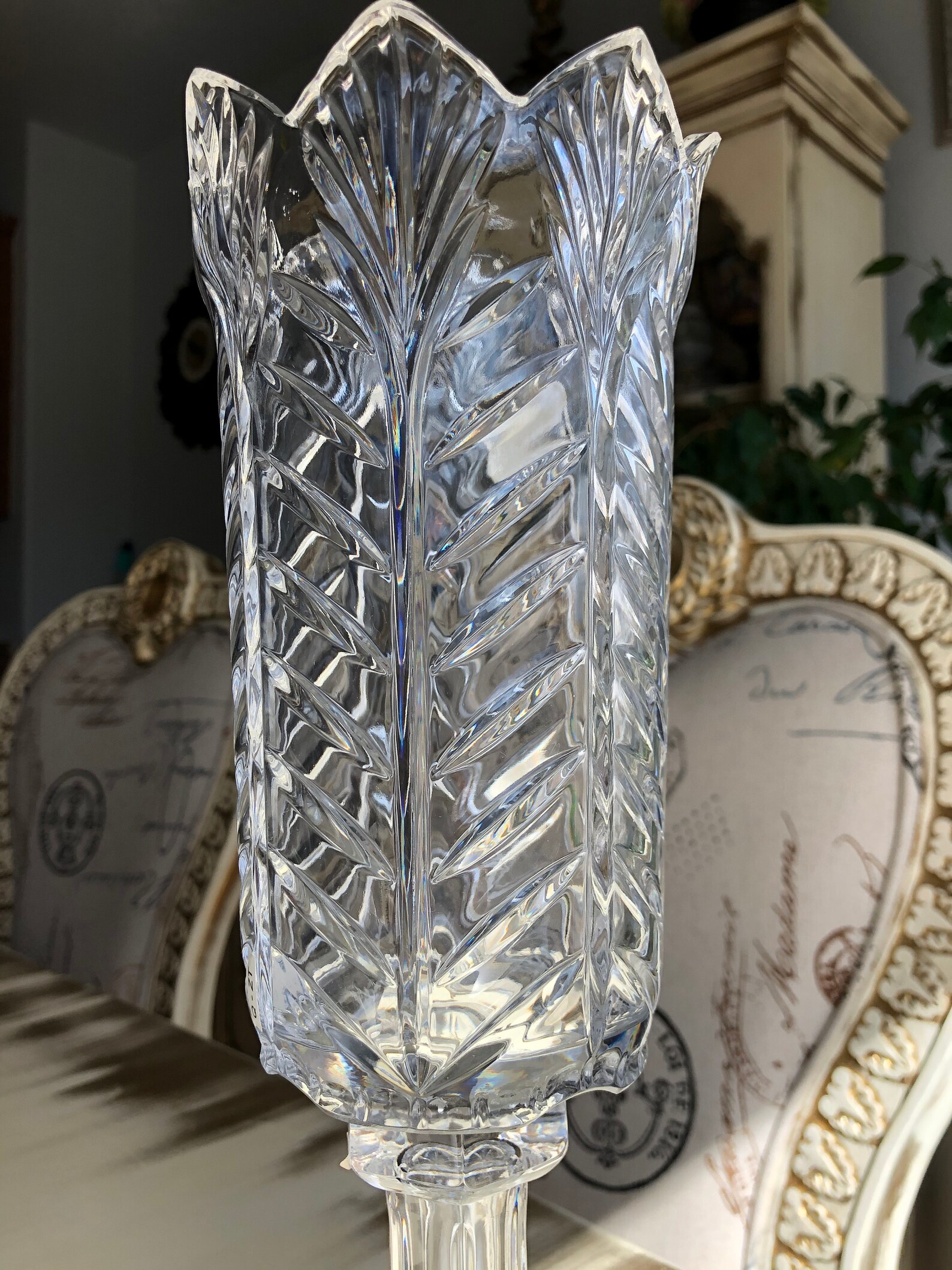Fifth Avenue Lead Crystal Hurricane Candle Holder/ Pedestal Etsy