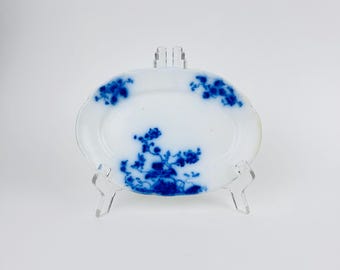 Antique Flow Blue Duchess Oval Plate - W.H. Grindley English Transferware