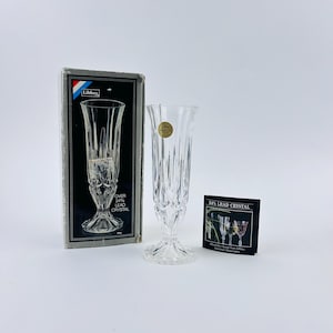 Crystal Bud Vase by Libbey ~ Made In Italy Crystal Vintage Vase