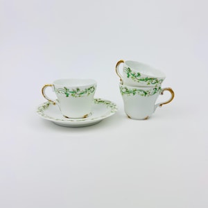 Limoges Thieodor Haviland  Chocolate Demitasse Cups and Saucer ~ Made in France