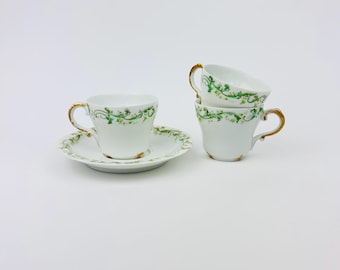 Limoges Thieodor Haviland  Chocolate Demitasse Cups and Saucer ~ Made in France