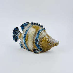 Ceramic Fish ~ Glazed Ceramic Blue Tropical Fish ~ Coastal-Themed Collection Decor