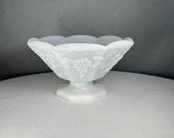 Anchor Hocking Milchglas Kompott - Vintage Traubenernte Herzstück