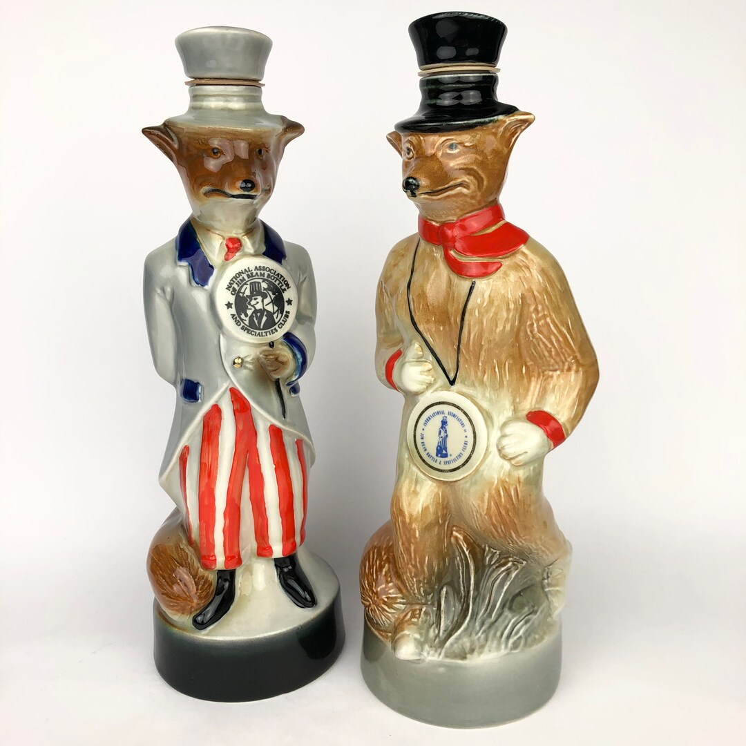 Jim Beam Fox Decanter 1974/ Fox Bottle/ Uncle Sam Fox Decanter Etsy