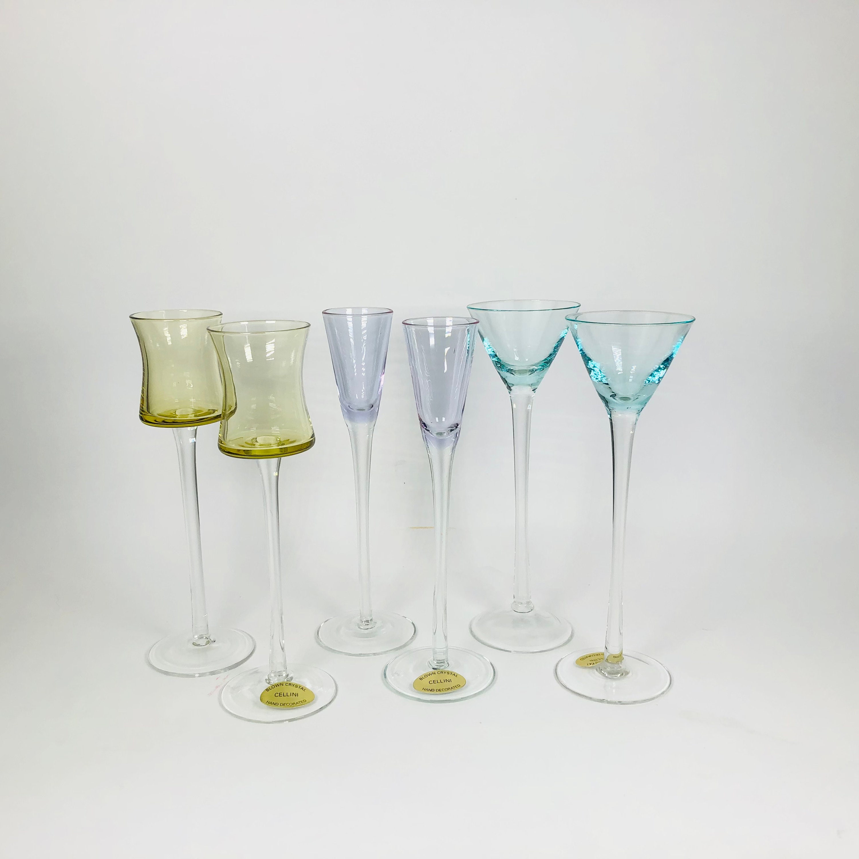 Lorren Home Trends Multicolor Champagne Flutes with Gold Rings, Set of 4