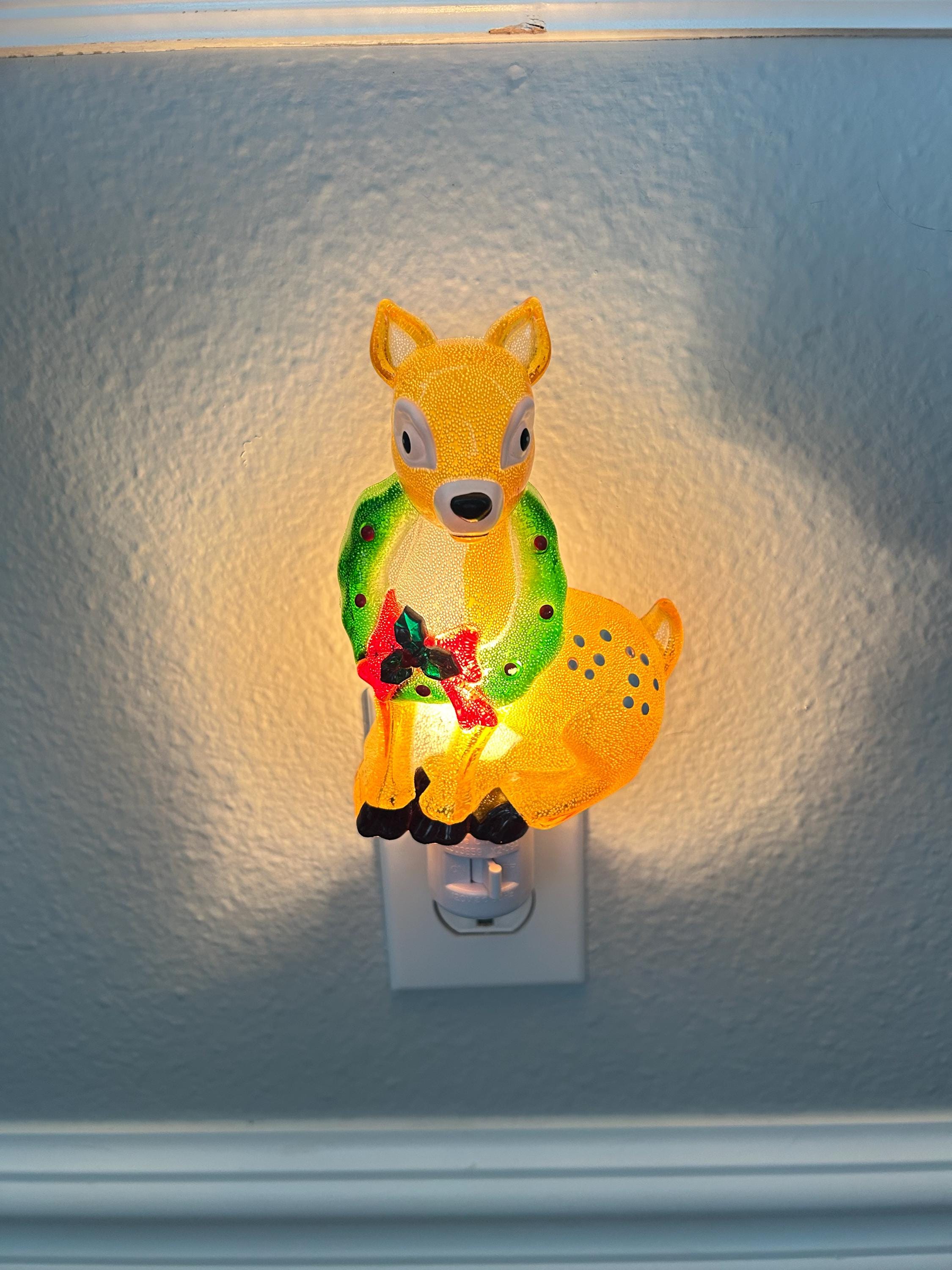 ヴィンテージクリスマストナカイプラスチックアクリルナイトライト