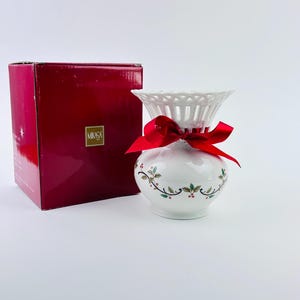 Urlaub Spitze Mikasa Weihnachten Holly Vase