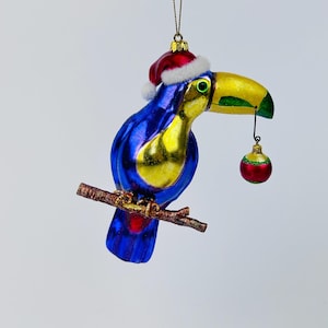 Toucan Christmas Tree Glass Ornament by Kurt S. Adler ~ Hand Blown Glass Christmas Ornament ~ Unusual Christmas Tree Decorations