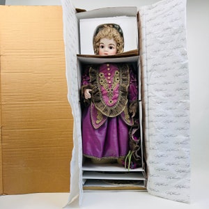 Vintage Large Porcelain Claudine Doll by Mary Benner Rustie’s Unique Designs ~ Victorian Style Porcelain Doll pink dress doll