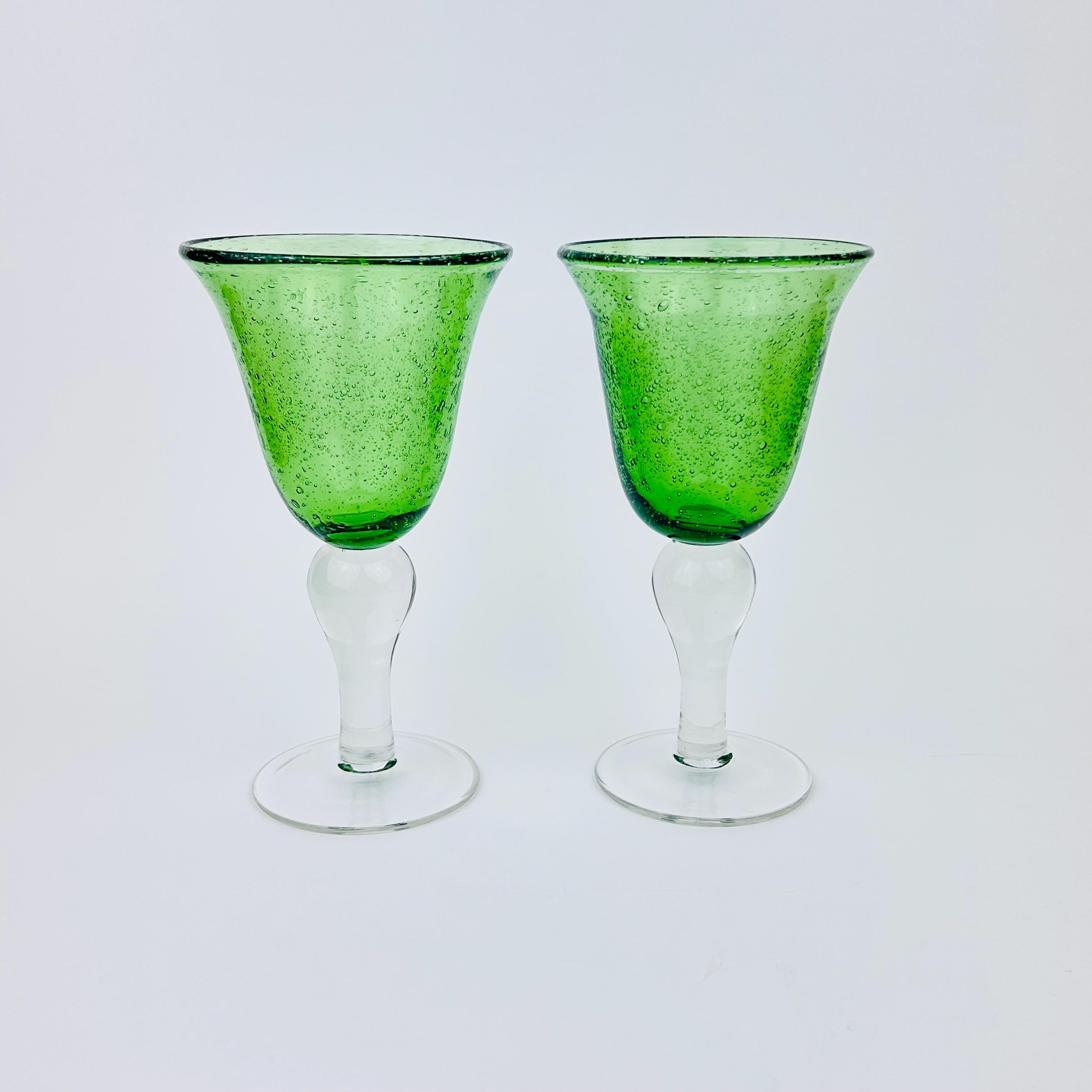 Bubble glass goblets discount