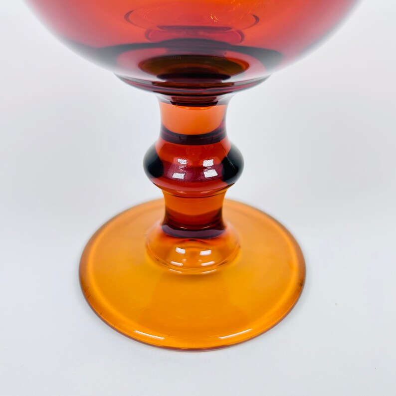 Vintage Imperial Amber Glass Ruffle Edge Pedestal Footed Bowl - Etsy