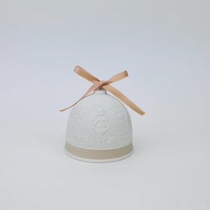 Lladro 1993 Annual Christmas Bell ~ Vintage White Pink Christmas Bell ~ Christmas Porcelain Bell Ornaments