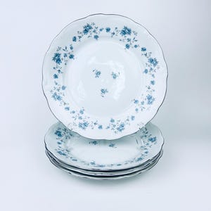 Bayerisches Porzellan Johann Haviland Blaue Garland 10 &quot;&quot;Teller Set von 4 ~ Vintage deutsches Porzellangeschirr ~ Hergestellt in Deutschland.&quot;