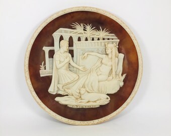 Incolay Studios of California Stone Sculpture Collector Plate  &quot;Antony & Cleopatra&quot; by Carl Romanelli ~ Great Romances of History