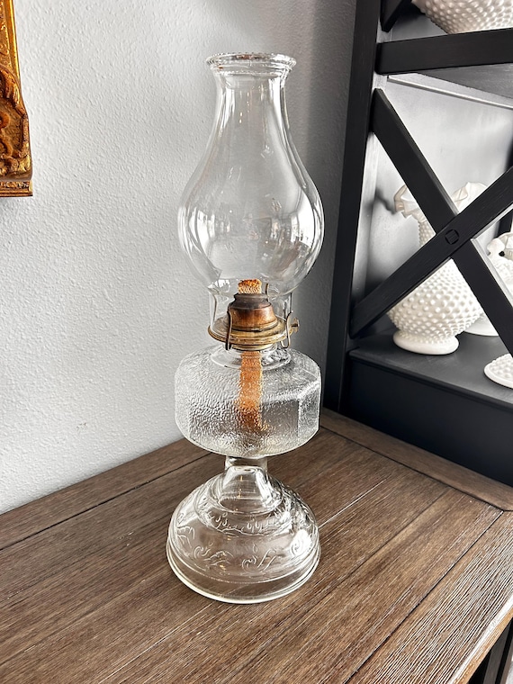 アンティーク ガラスアルコールランプ シェード付き クラシックオイル