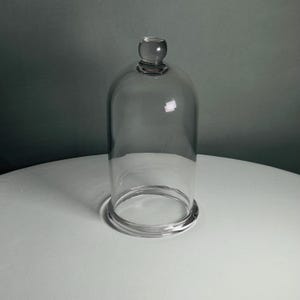 Vintage Clear Glass Bell Cloche – Display Dome with Finial