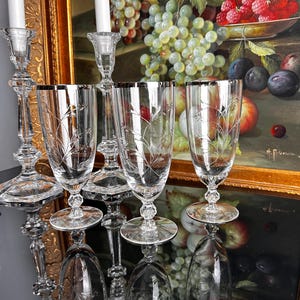 Tiffin-Franciscan Lenox Kingsley Platinum Iced Tea Juice Wine Glasses Set of 3 ~ Rock Sharpe Crystal Water Goblet