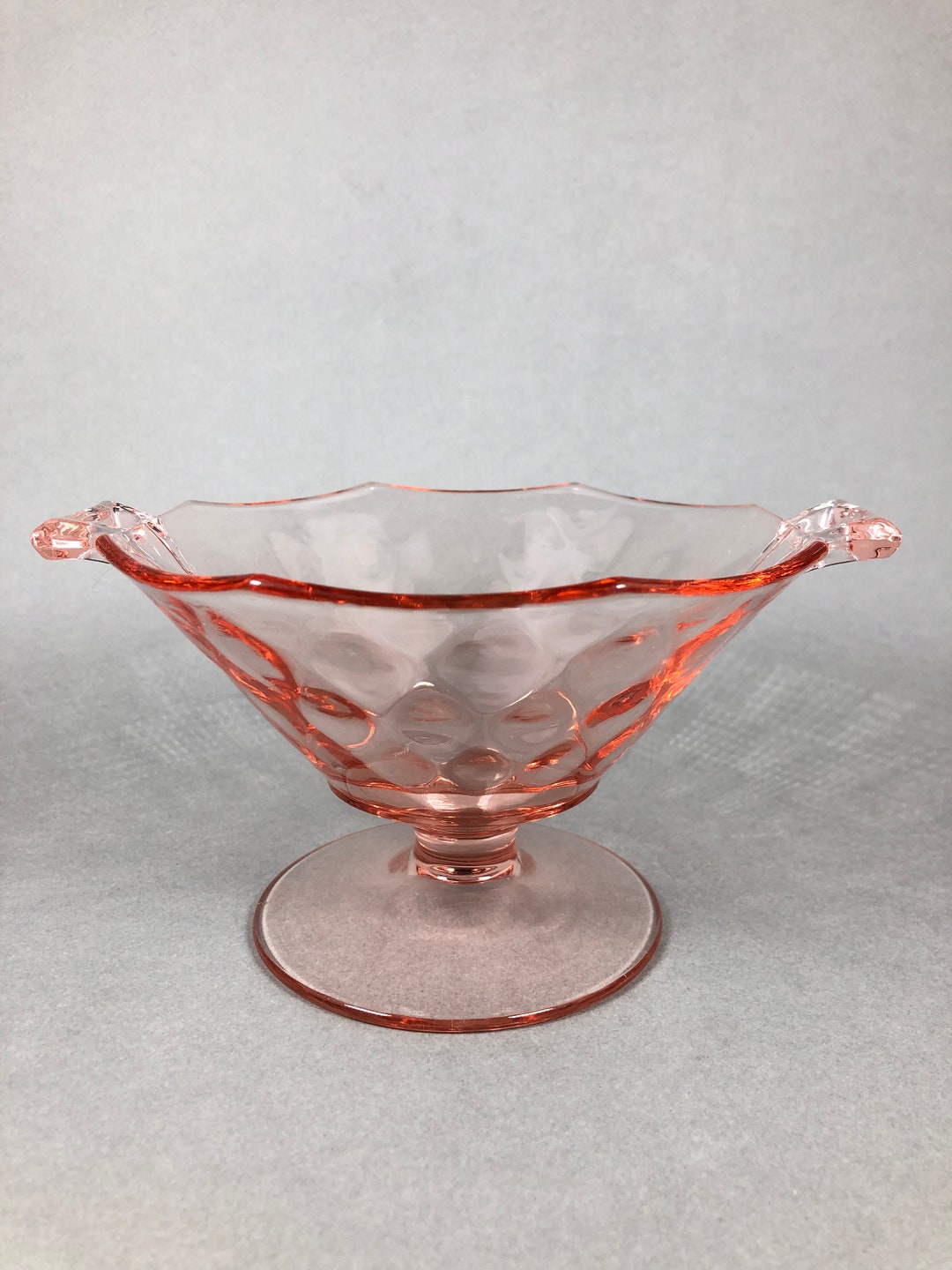 Vintage Pink Glass Dish Heisey Yeoman Pink Flamingo Footed Etsy